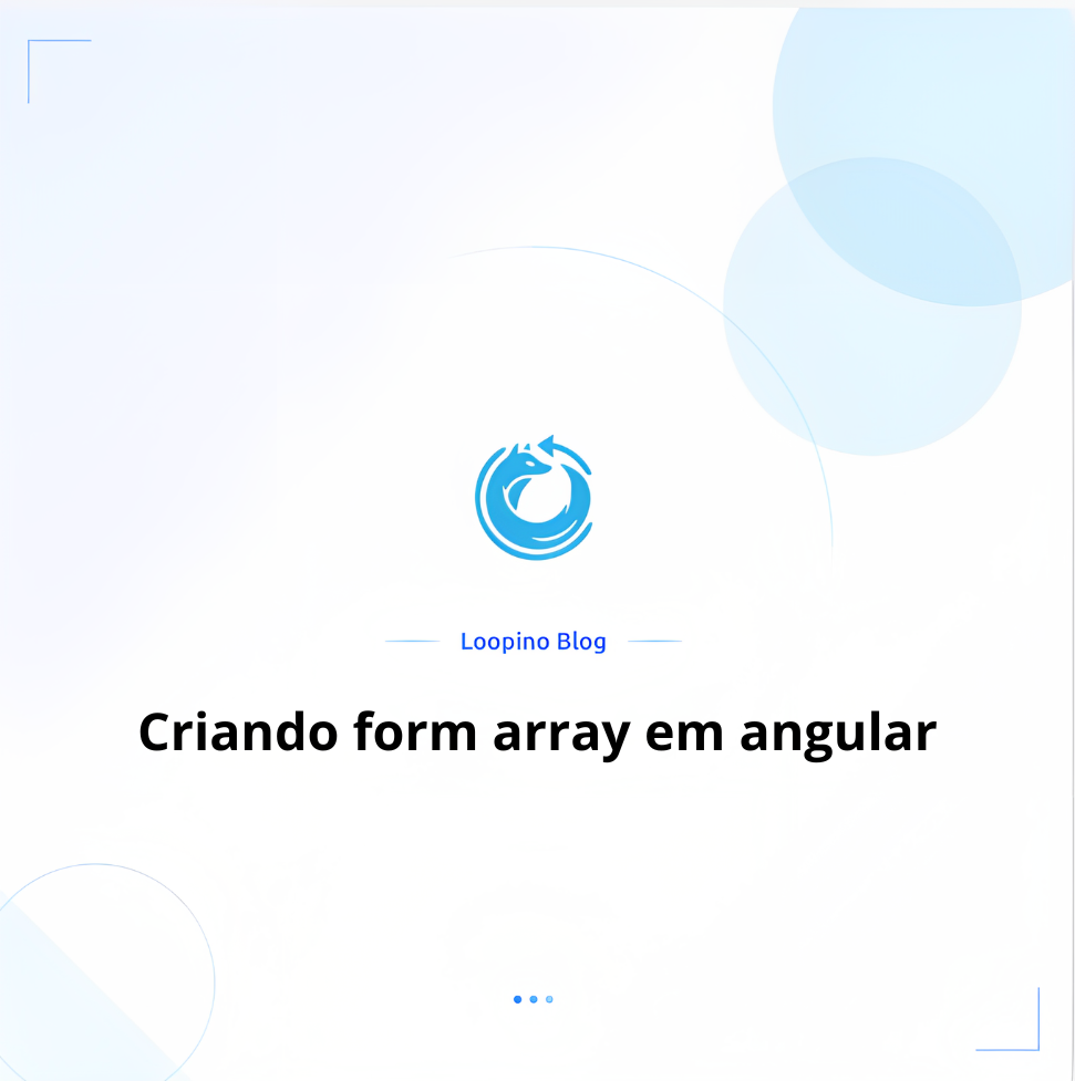 Criando form array em angular